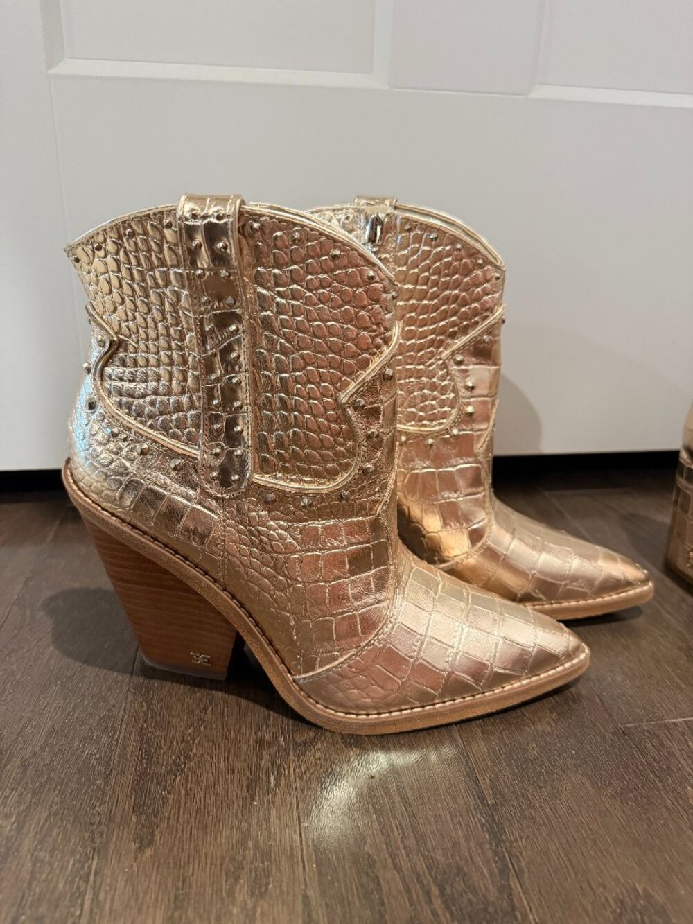 Sam Edelman Iris 2 Gold Cowboy Bootie NEW 8.5